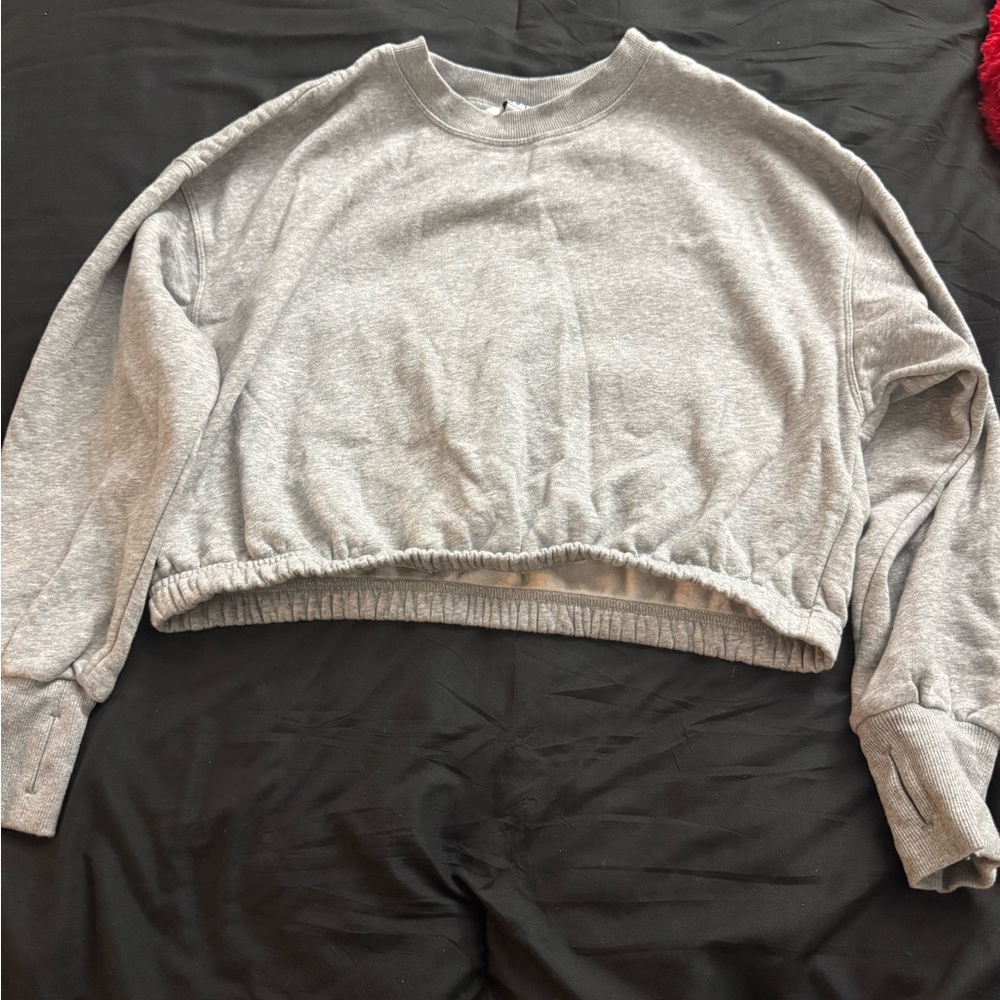JoyLab Heather Gray Cropped Pullover - Picture 1 of 1